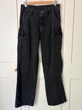 GAP Black 90’s Loose Mid Rise Straight-Leg Cargo Jeans | 29T